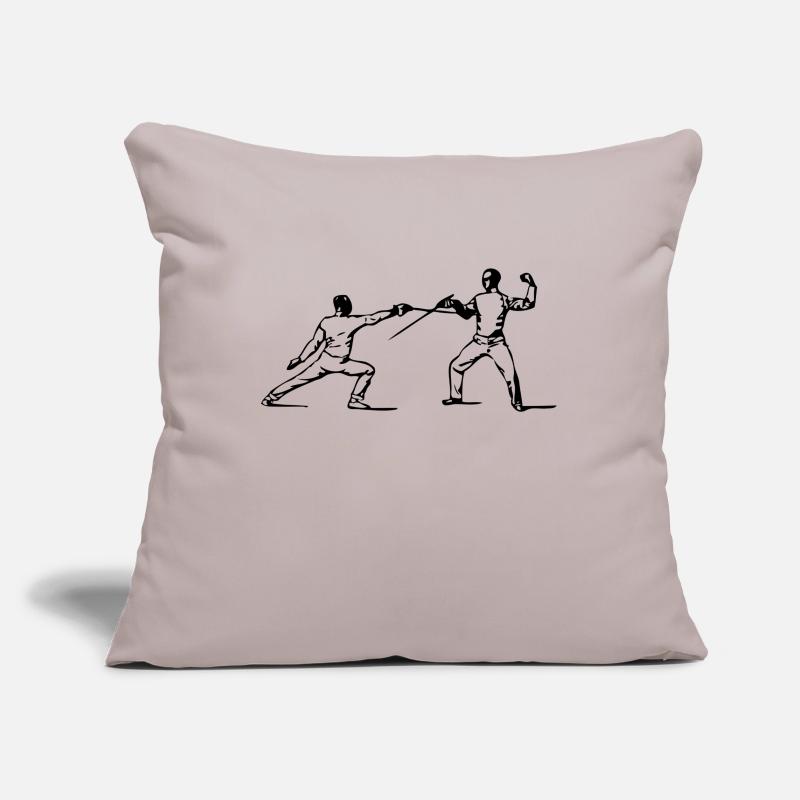 Escrime épée fleurette parade samurai16 Housse de coussin décorative 45 x 45 cm