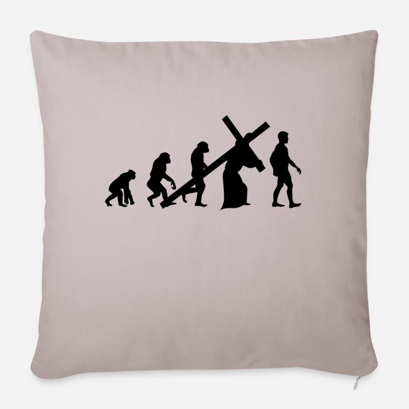 Evolution Religion - Sofakissenbezug 45 x 45 cm - helles Taupe