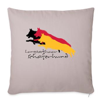 langstockhaar schäferhund - Sofakissenbezug 45 x 45 cm - helles Taupe - Vorne