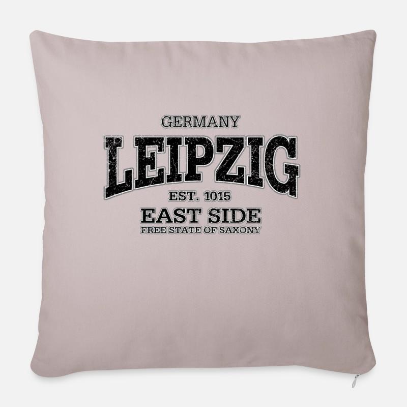 Leipzig (black oldstyle) - Sofakissenbezug 45 x 45 cm - helles Taupe
