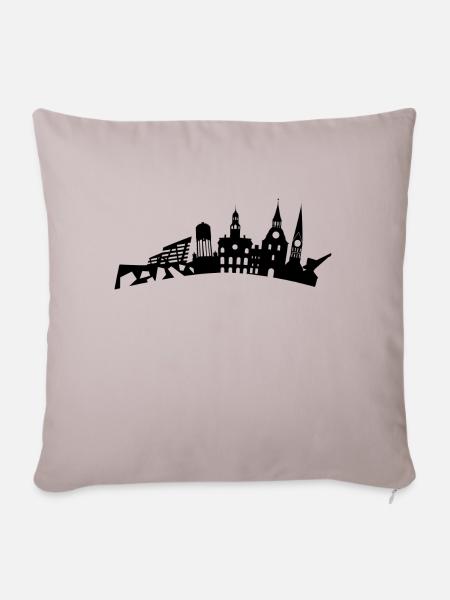 Lüneburg Skyline - Sofakissenbezug 45 x 45 cm - helles Taupe