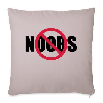 Keine Noobs Verboten Schild - Sofakissenbezug 45 x 45 cm - helles Taupe - Vorne