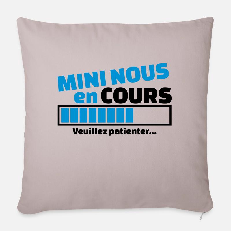 mini nous en cours - Housse de coussin décorative 45 x 45 cm - taupe clair