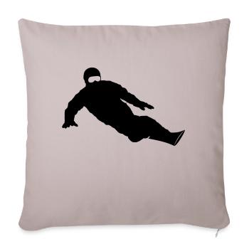 Wintersport - Snowboarder - Sofakissenbezug 45 x 45 cm - helles Taupe - Vorne