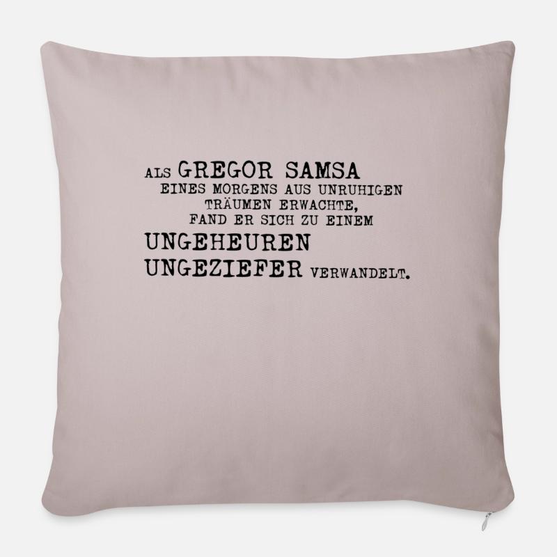 Franz Kafka Gregor Samsa Verwandlung Ungeziefer - Sofakissenbezug 45 x 45 cm - helles Taupe