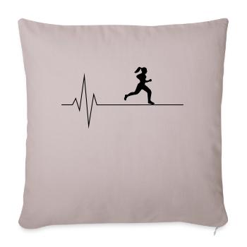 Coureuse de battements de coeur - Housse de coussin décorative 45 x 45 cm - taupe clair - Devant