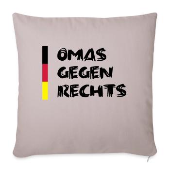 Omas gegen Rechts - schwarz rot gold - Sofakissenbezug 45 x 45 cm - helles Taupe - Vorne