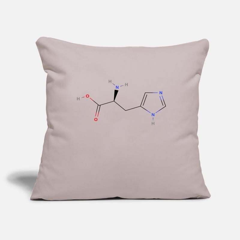 Histidine Molecule - Colored Structural Formula Sofa pillowcase 17,3'' x 17,3'' (45 x 45 cm)