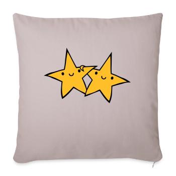 2 paires d’astérisques - Housse de coussin décorative 45 x 45 cm - taupe clair - Devant