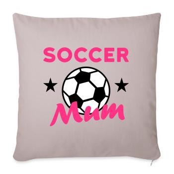 Soccer mum (stars, football) - Sofa pillowcase 17,3'' x 17,3'' (45 x 45 cm) - light taupe - Front