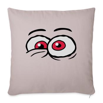 Comic Augen verrücktes Design - Sofakissenbezug 45 x 45 cm - helles Taupe - Vorne