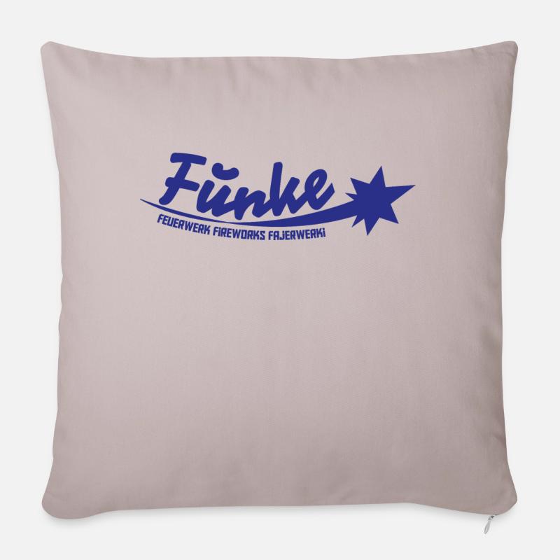 Funke Logo Blau - Sofakissenbezug 45 x 45 cm - helles Taupe