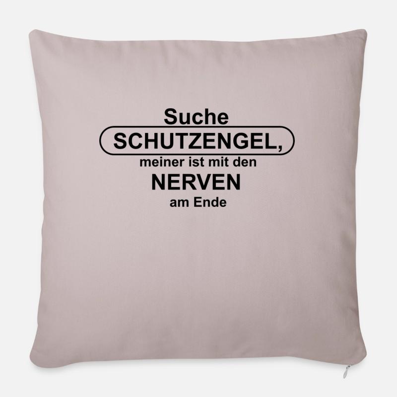 Schutzengel - Sofakissenbezug 45 x 45 cm - helles Taupe
