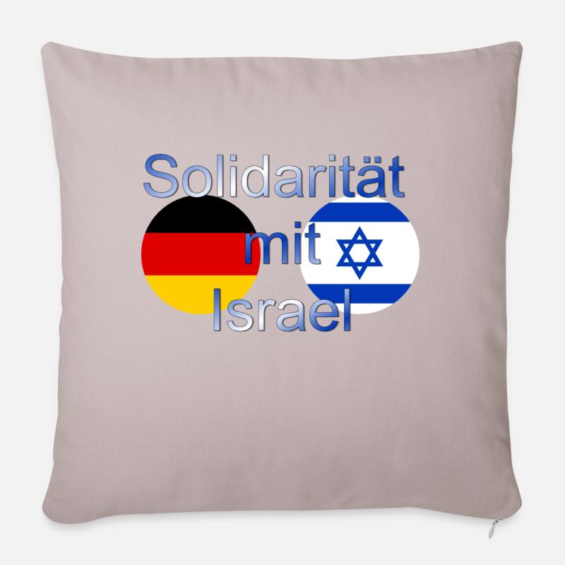 Solidarität mit Israel - Sofakissenbezug 45 x 45 cm - helles Taupe