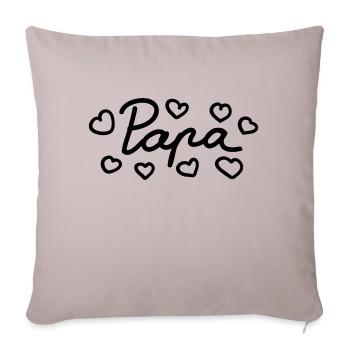 Papa - Herz - Line - Sofakissenbezug 45 x 45 cm - helles Taupe - Vorne