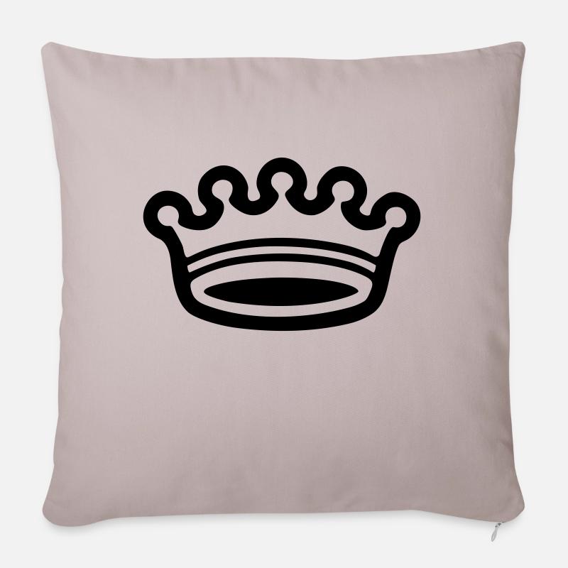 Couronne (couronne) 03.0 - Housse de coussin décorative 45 x 45 cm - taupe clair