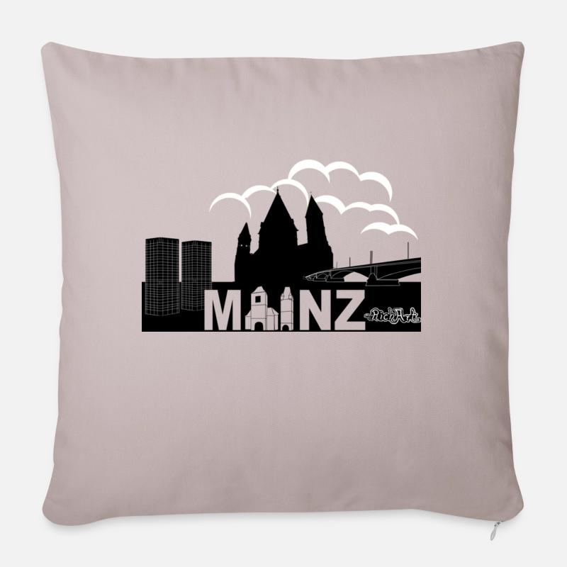 Mainz weiß - Sofakissenbezug 45 x 45 cm - helles Taupe