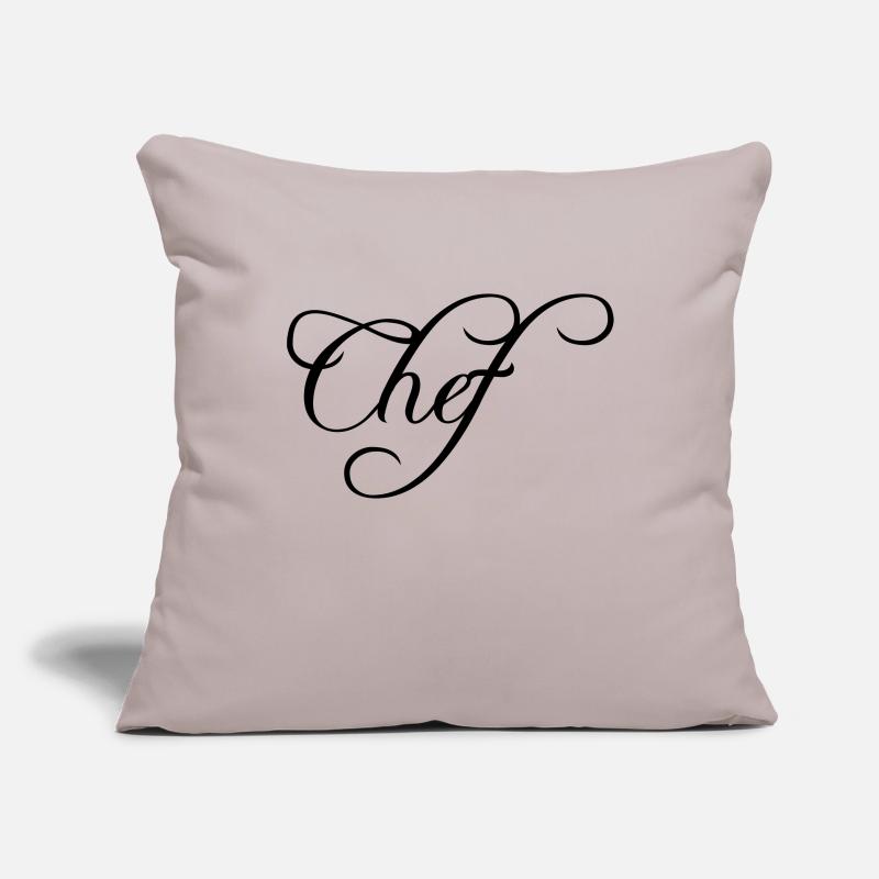 Chef Chef Cap Logo Texte Chef étoilé Housse de coussin décorative 45 x 45 cm