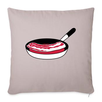 poêlée bacon jambon viande délicieux pendu - Housse de coussin décorative 45 x 45 cm - taupe clair - Devant