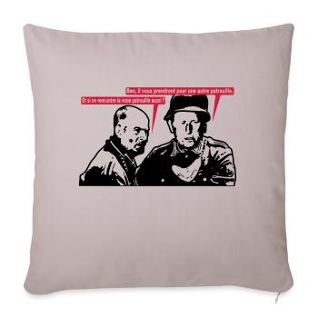et si on rencontre la vraie patrouille aussi - Housse de coussin décorative 45 x 45 cm - taupe clair - Devant