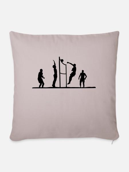 Volleyball, Beachvolleyball, Beach Volleyball - Sofakissenbezug 45 x 45 cm - helles Taupe