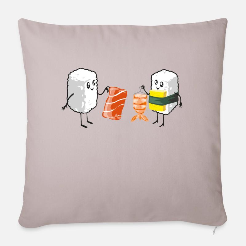 Sushi Shopping - Sofakissenbezug 45 x 45 cm - helles Taupe