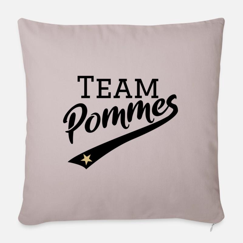 Team #Pommes | Gold Stern Edition | schwarz Pommes - Sofakissenbezug 45 x 45 cm - helles Taupe