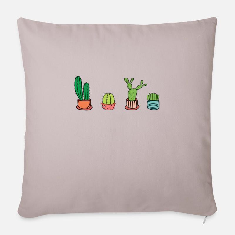 Cactus - Housse de coussin décorative 45 x 45 cm - taupe clair