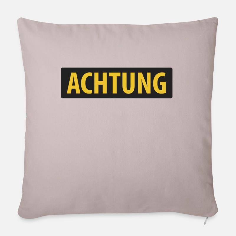 Achtung - Sofakissenbezug 45 x 45 cm - helles Taupe