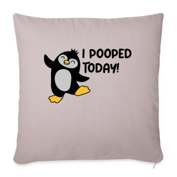 I pooped today Penguin - Sofa pillowcase 17,3'' x 17,3'' (45 x 45 cm) - light taupe - Front