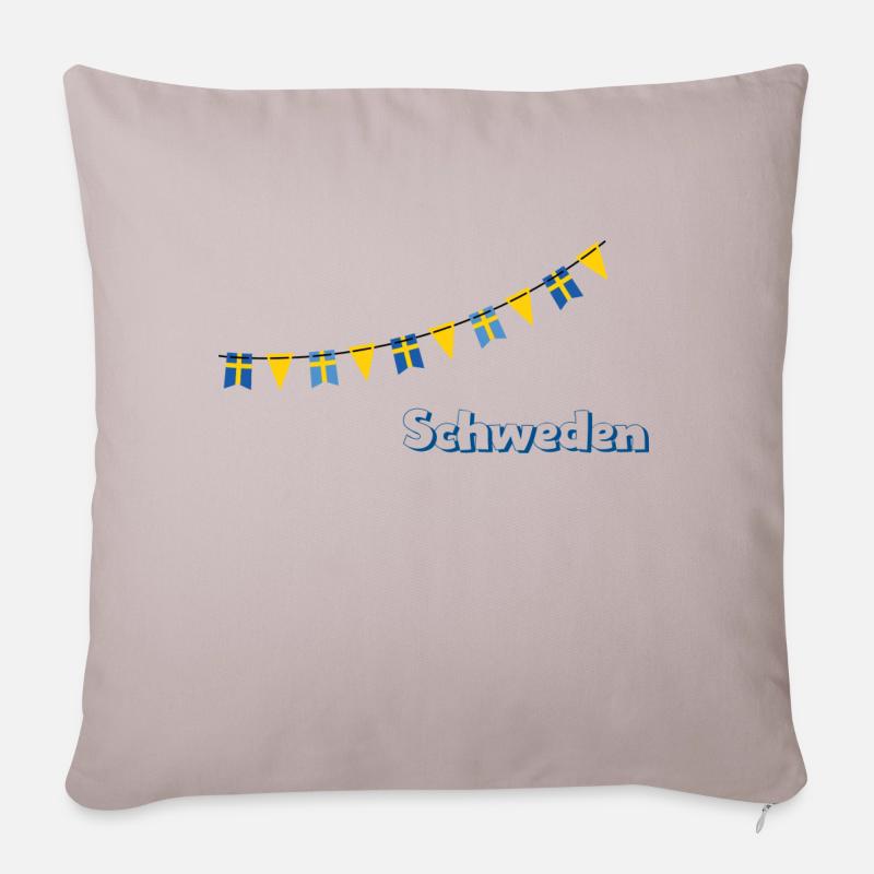 Schweden Girlande - Sofakissenbezug 45 x 45 cm - helles Taupe