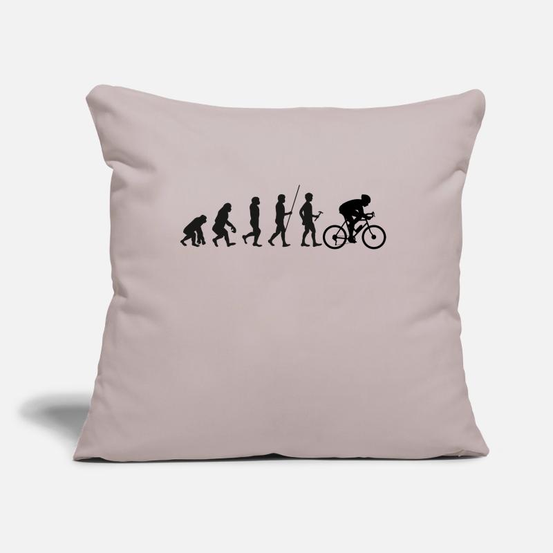 Human evolution from primative man to cyclist Sofa pillowcase 17,3'' x 17,3'' (45 x 45 cm)