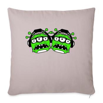 2 DJ Aliens Aliens Horror Two Monsters Team - Sofa pillowcase 17,3'' x 17,3'' (45 x 45 cm) - light taupe - Front