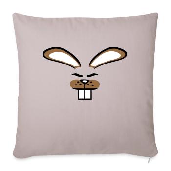 Lapin Lapin Dessin animé Petit Animal Mignon - Housse de coussin décorative 45 x 45 cm - taupe clair - Devant