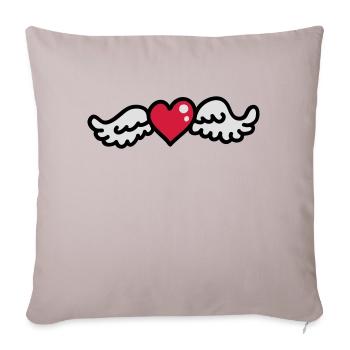 Heart Wings 3 - Sofa pillowcase 17,3'' x 17,3'' (45 x 45 cm) - light taupe - Front