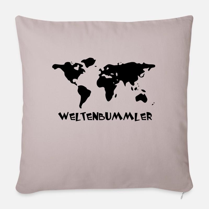 Weltenbummler - Sofakissenbezug 45 x 45 cm - helles Taupe