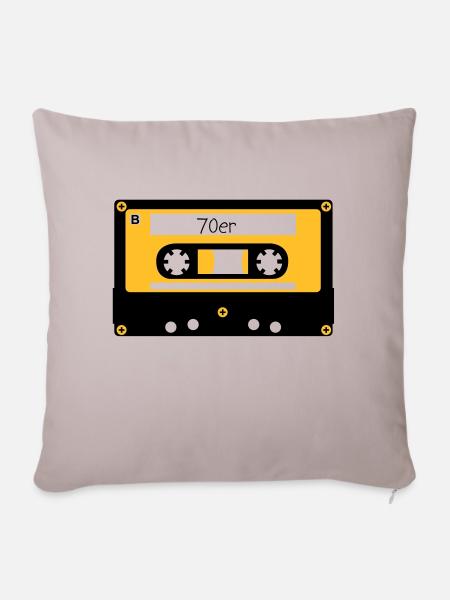 Kassette 70er - Sofakissenbezug 45 x 45 cm - helles Taupe