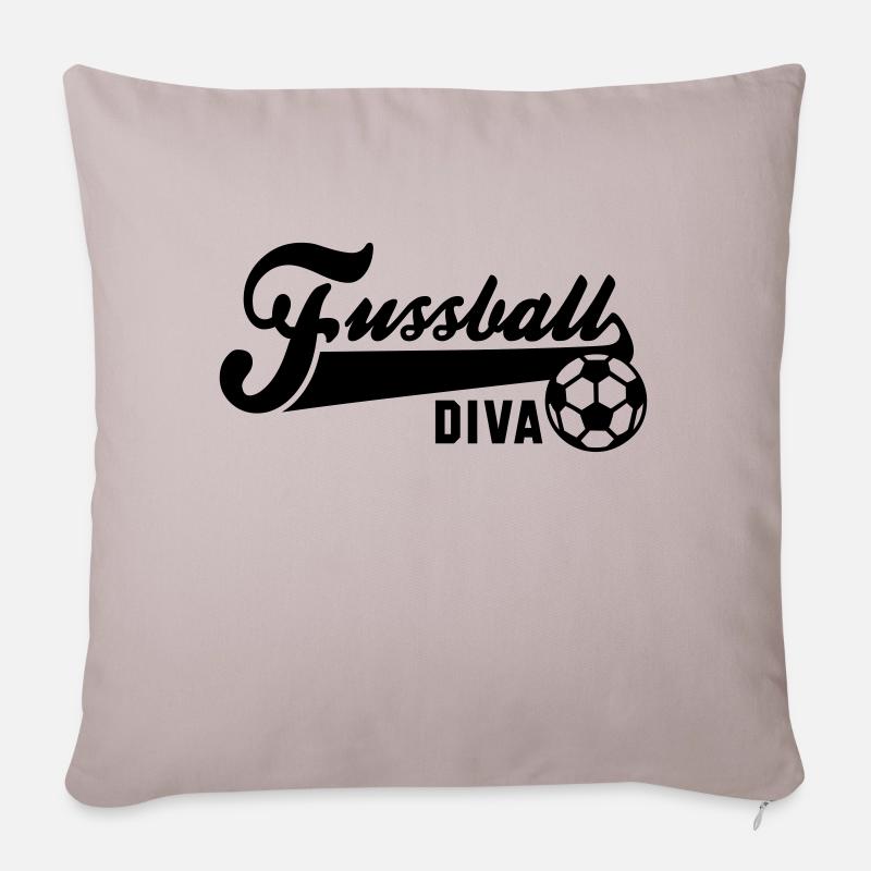 Fussball DIVA - Sofakissenbezug 45 x 45 cm - helles Taupe