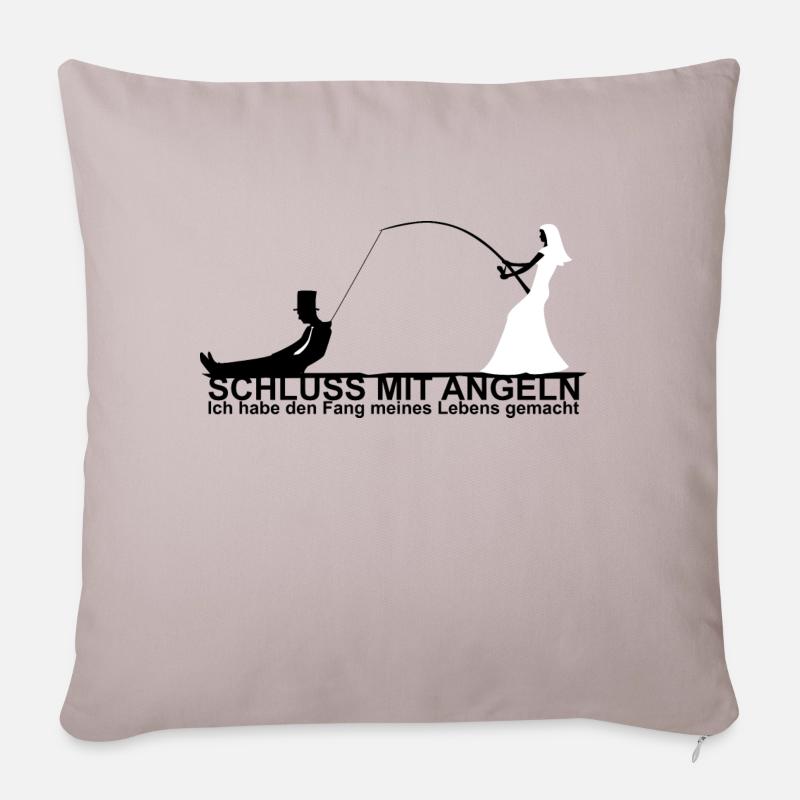 Braut Angeln Junggesellenabschied Geschenk Ehe - Sofakissenbezug 45 x 45 cm - helles Taupe