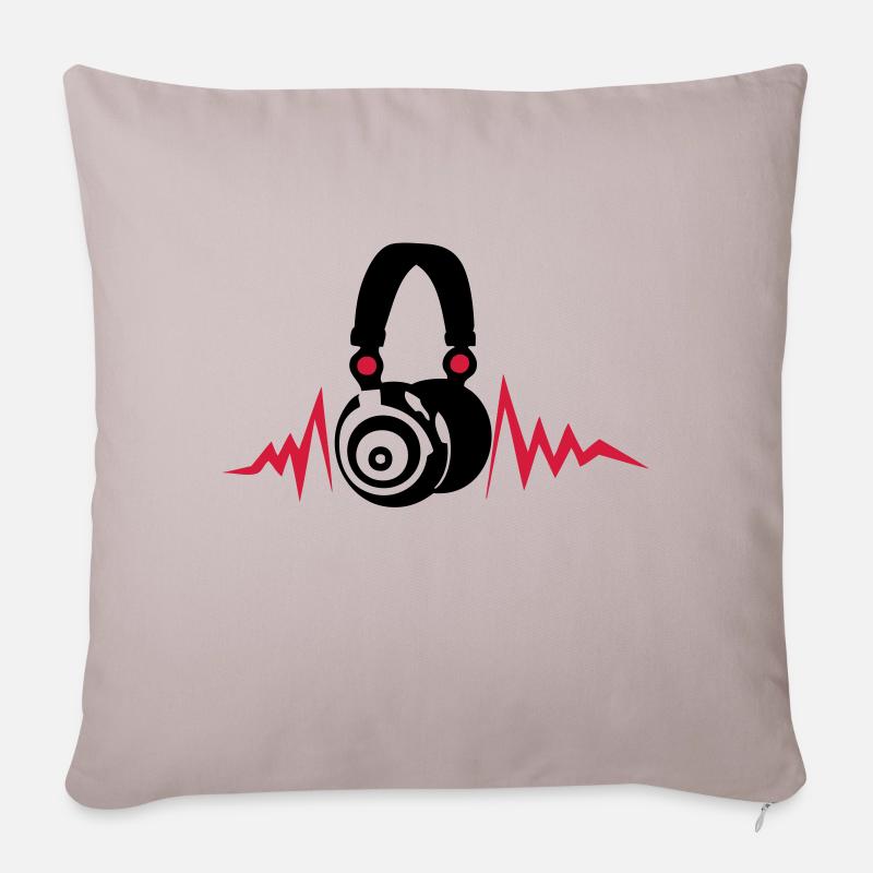 Equalizer Audio-Musik-Kopfhörer DJ zik14 - Sofakissenbezug 45 x 45 cm - helles Taupe
