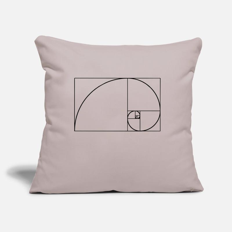 Spirale de Fibonacci, section doré, Phi, evolution Housse de coussin décorative 45 x 45 cm