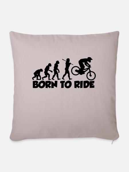 mtb evolution downhill born to ride - Sofakissenbezug 45 x 45 cm - helles Taupe