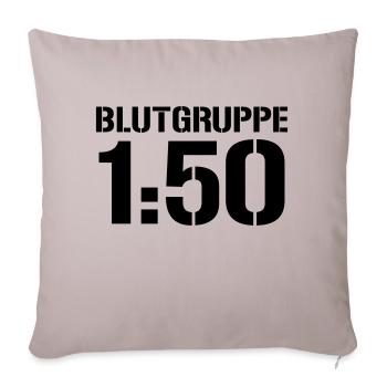 Blutgruppe 1zu50 - Sofakissenbezug 45 x 45 cm - helles Taupe - Vorne