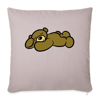 Ours en peluche dormir fatigué sweet - Housse de coussin décorative 45 x 45 cm - taupe clair - Devant
