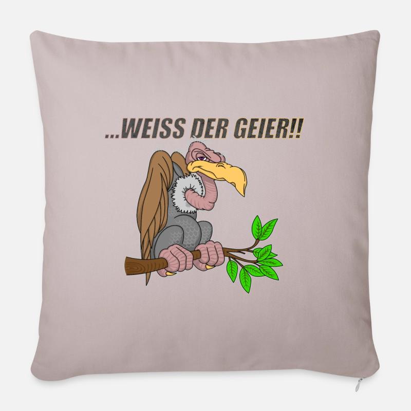Weiss der Geier - Sofakissenbezug 45 x 45 cm - helles Taupe