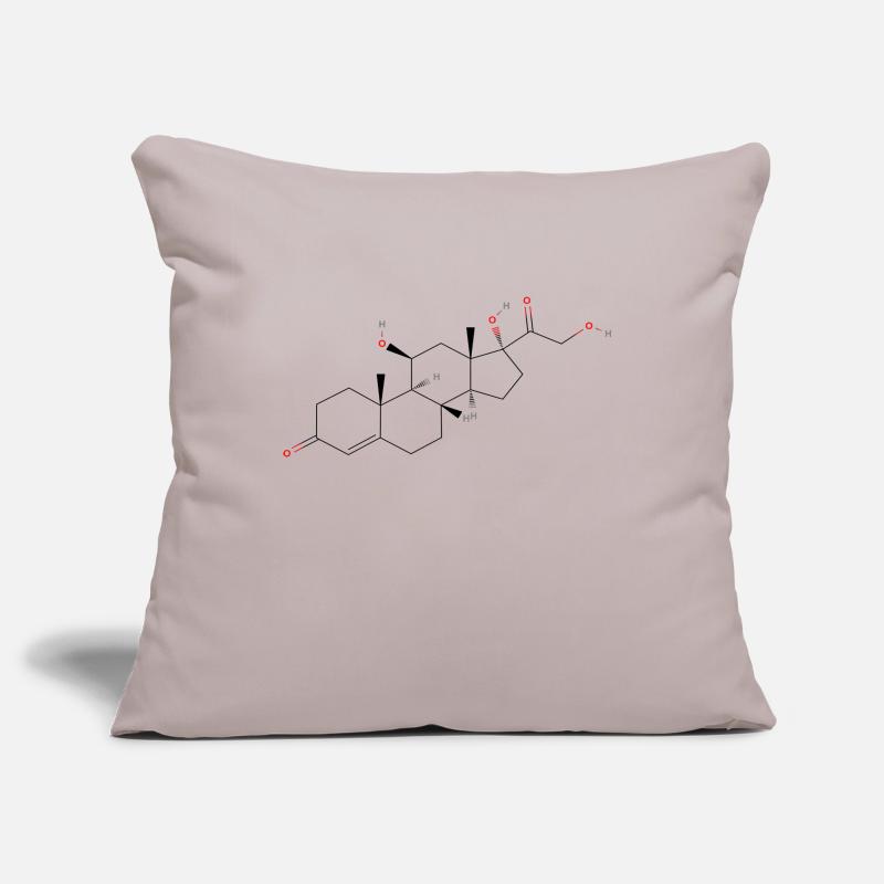 Cortisol Molecule - Colored Structural Formula Sofa pillowcase 17,3'' x 17,3'' (45 x 45 cm)