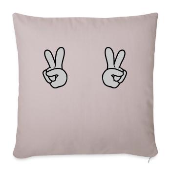 2 Peace Hände - Sofakissenbezug 45 x 45 cm - helles Taupe - Vorne