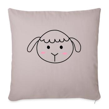 Mouton mignon - Housse de coussin décorative 45 x 45 cm - taupe clair - Devant