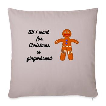 Lebkuchen Weihnachtsdesign, Gingerbread - Sofakissenbezug 45 x 45 cm - helles Taupe - Vorne