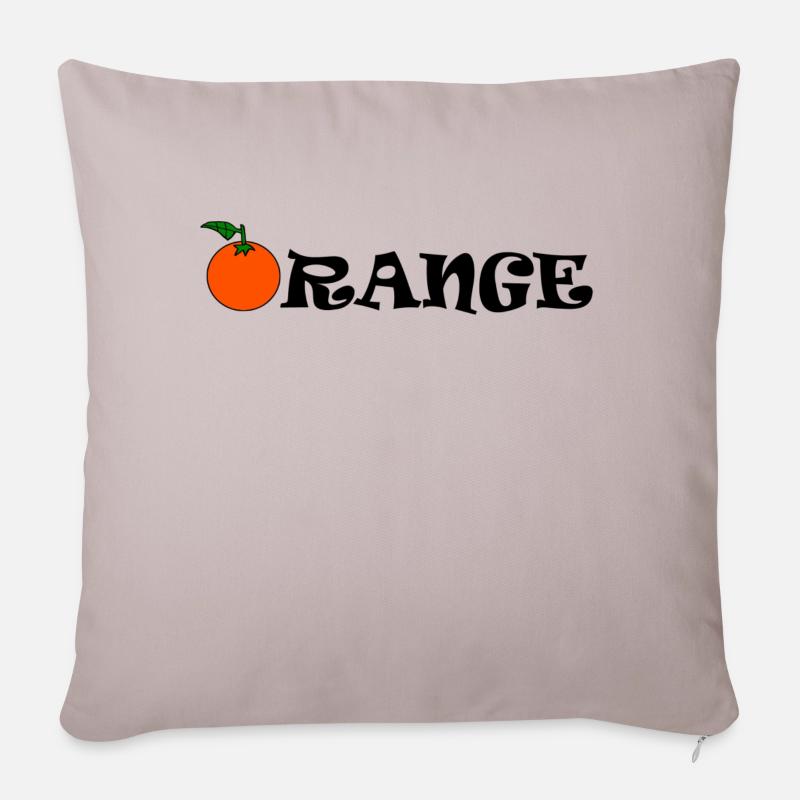 Orange - Sofakissenbezug 45 x 45 cm - helles Taupe
